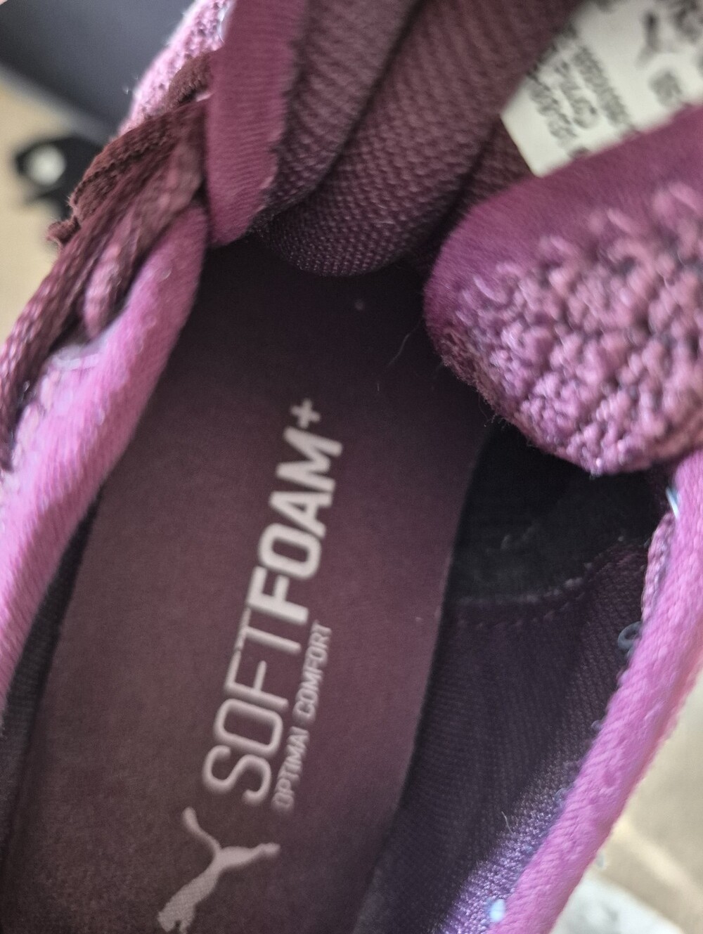 Puma Women’s Burgundy and Pink Knit Sneakers - Picture 7 of 9